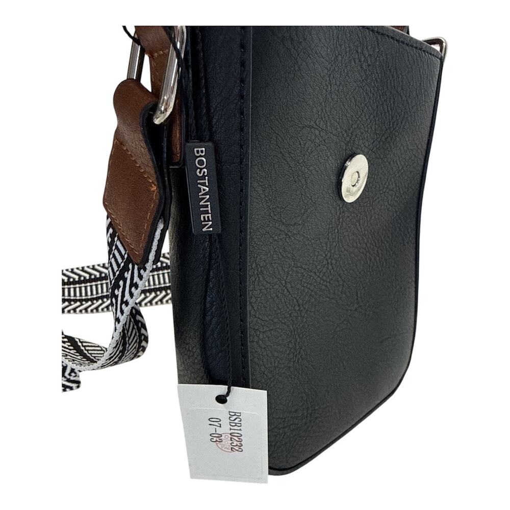 Faux Leather Crossbody Phone Bag Black Brown Small Cell Phone Purse Wallet NWT - Picture 4 of 10